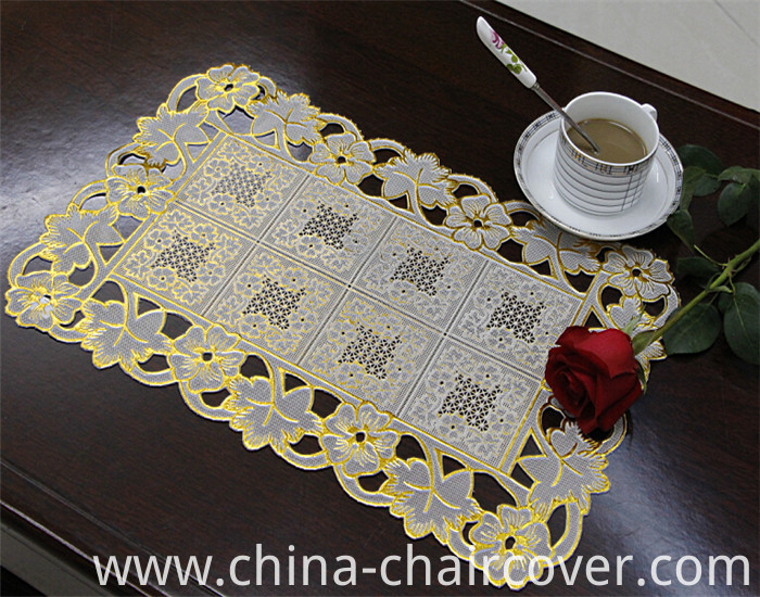 PVC Lace Placemat Coated Gold & Silver/Crochet Doilies